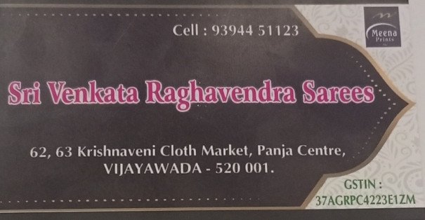 Sri Venkata Raghavendra Sarees  62Krishnaveni Market